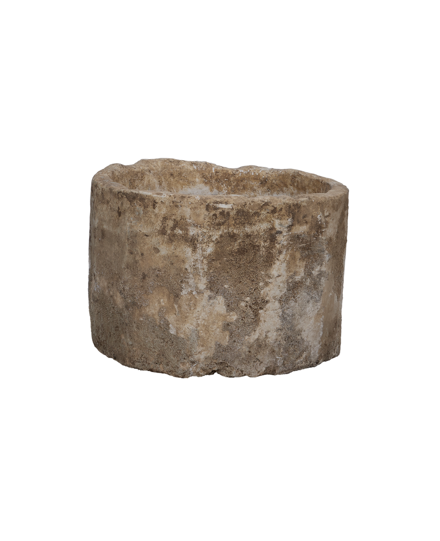 Vintage Limestone Trough - Round from Indonesia - Planters, Fountains, & Water Features