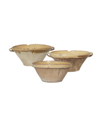 Antique Serving Bowl - Yellow Ochre Glaze from France made of Ceramic