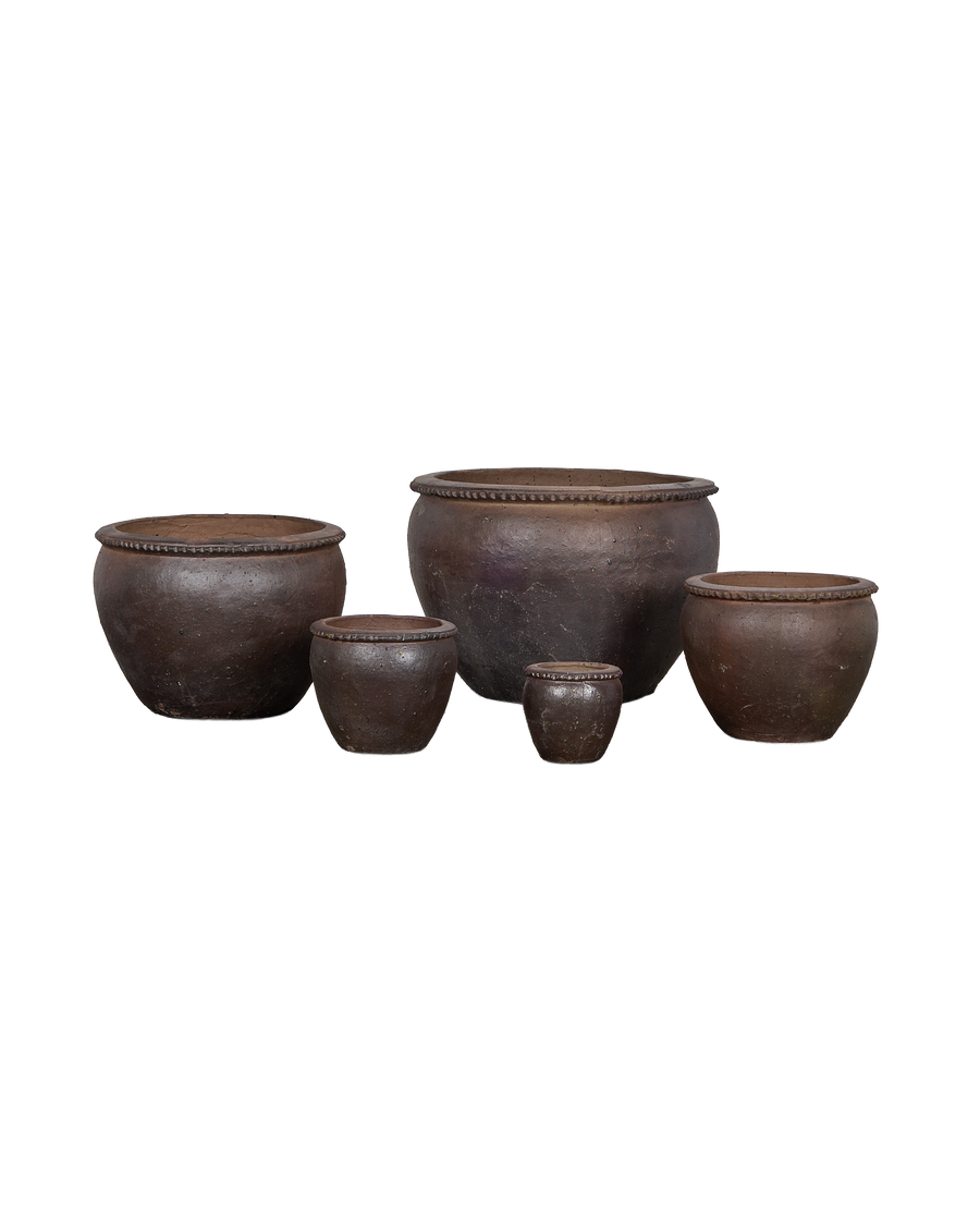 Sienna Wide Mouth Planter in five graduated sizes