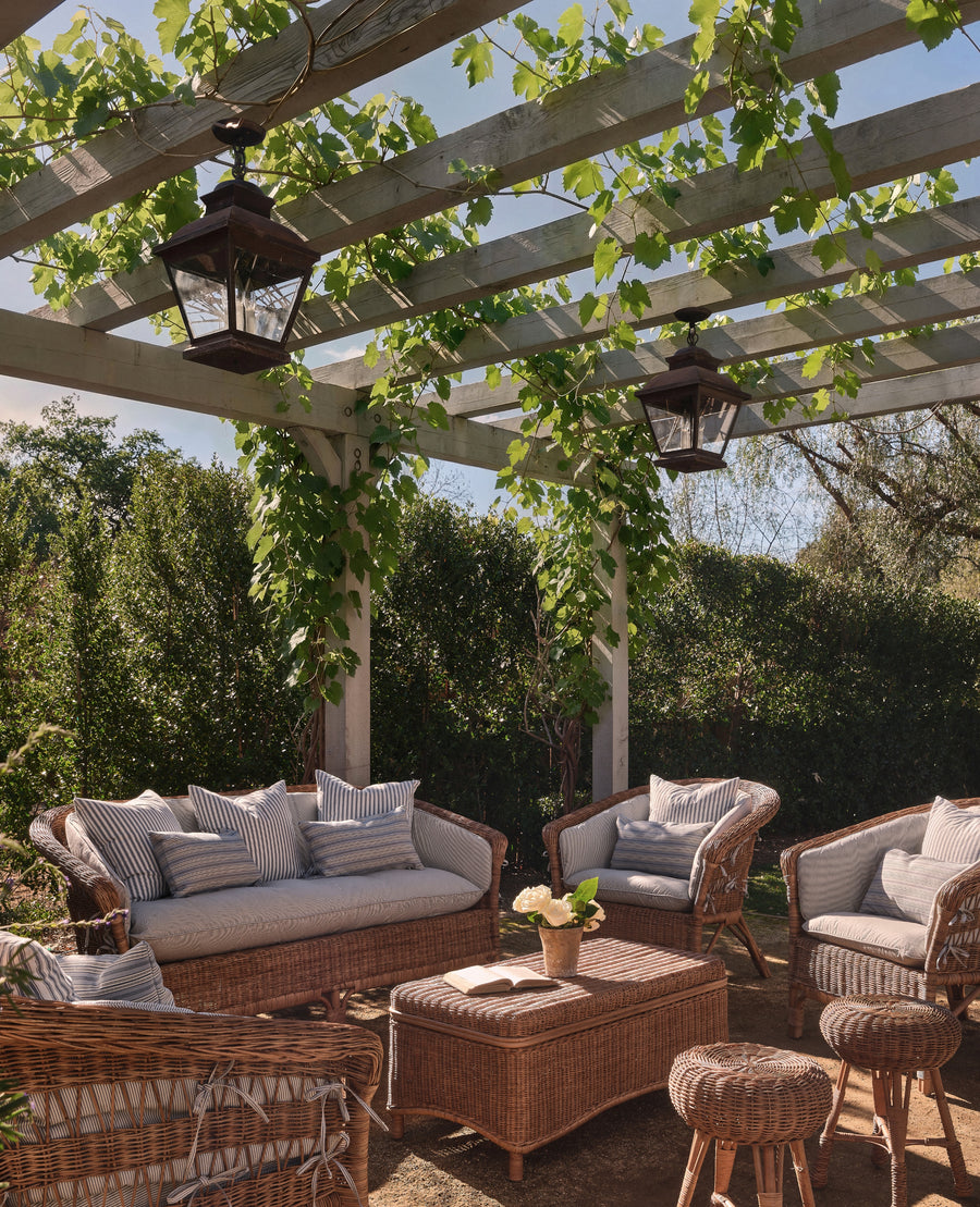 Sanctuary Rattan Lounge Chair - Bayside Stripe