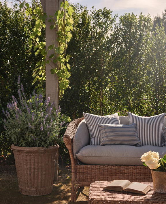 Sanctuary Rattan Loveseat - Bayside Stripe