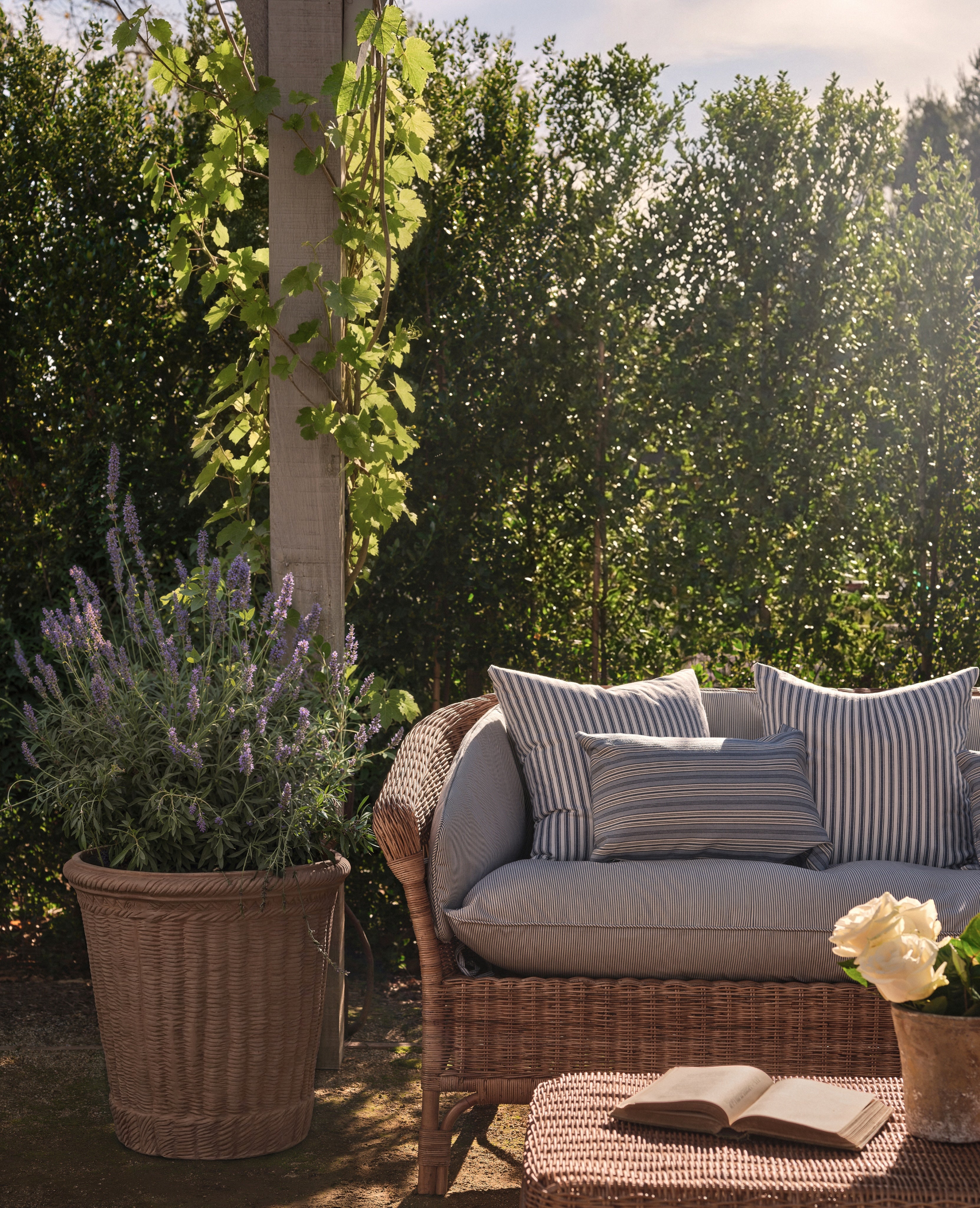 Sanctuary Rattan Sofa - Bayside Stripe