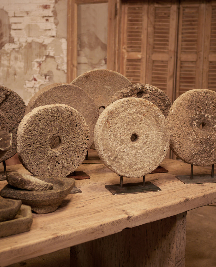 Antique Stone Wheel on Stand from Turkey made of Stone