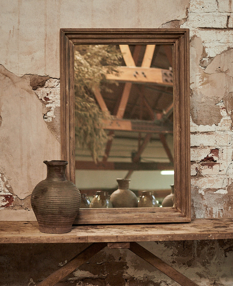 Vintage Teak Mirror from India made of Wood