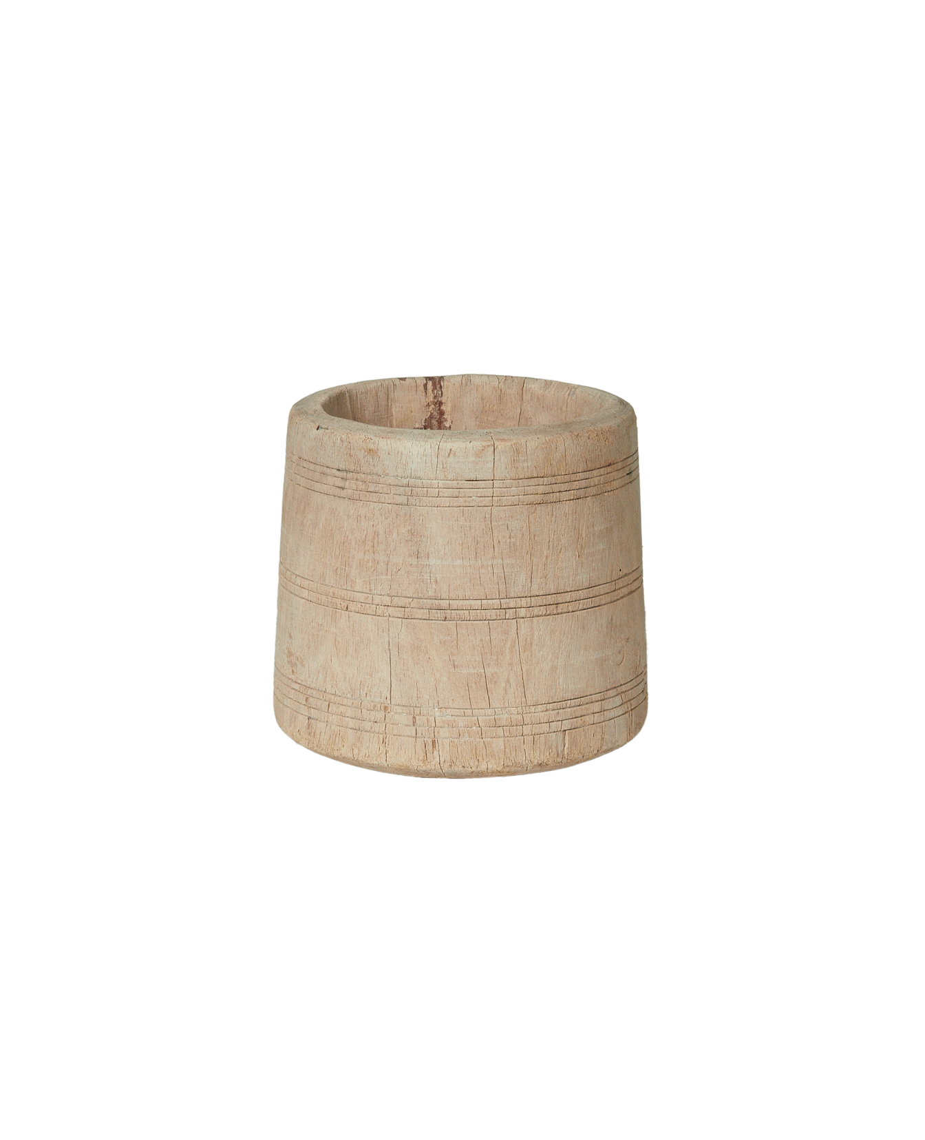 Vintage Teak Pot - Bleached from India made of Wood