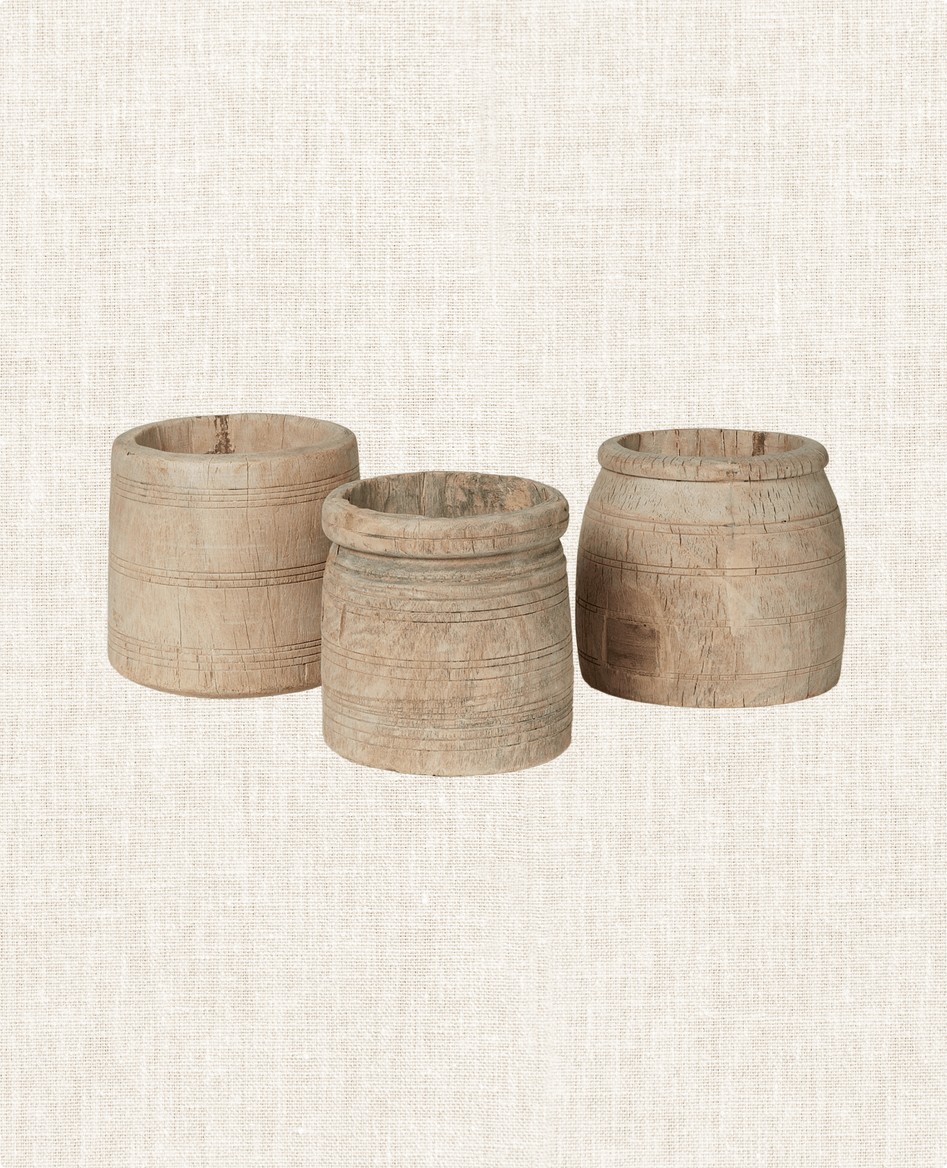 Vintage Teak Pot - Bleached from India made of Wood