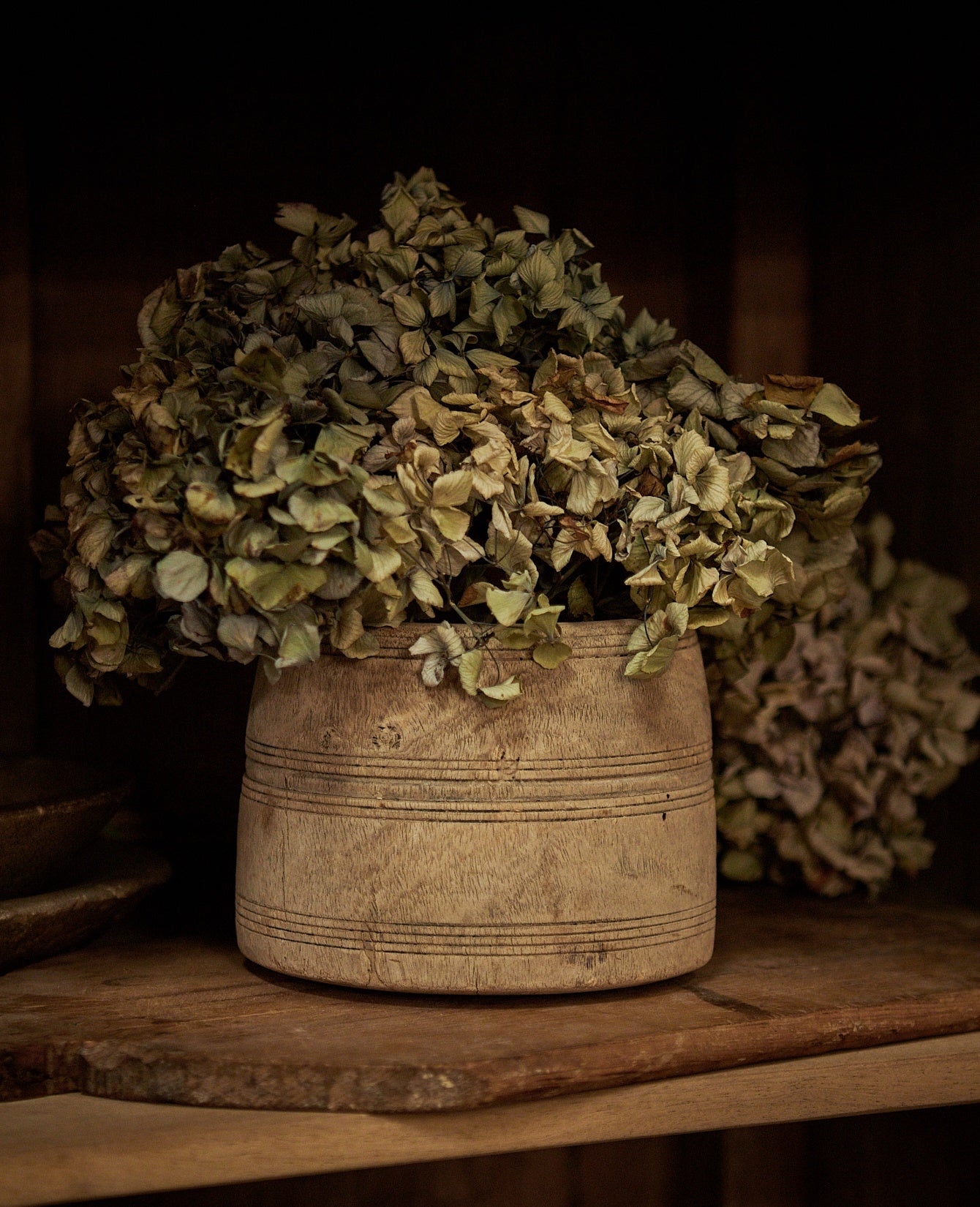 Vintage Teak Pot - Bleached from India made of Wood