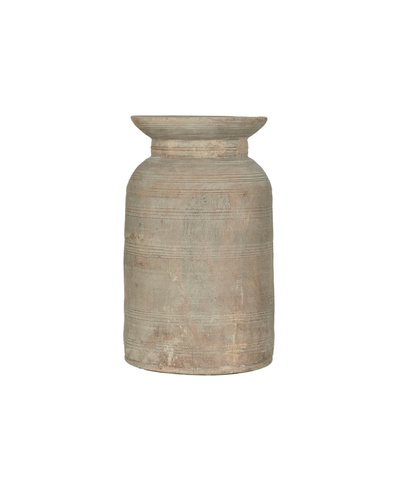 Olive Ateliers Vintage Teak Vase Medium - Bleached from India