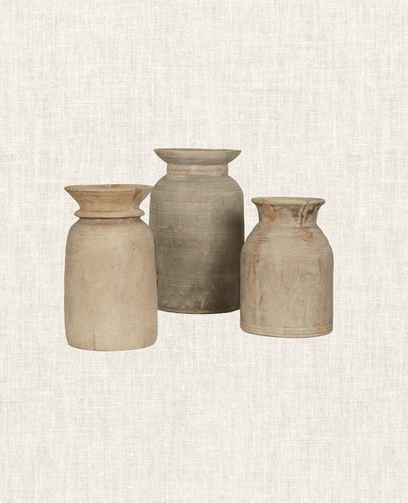 Teak Vase - Bleached