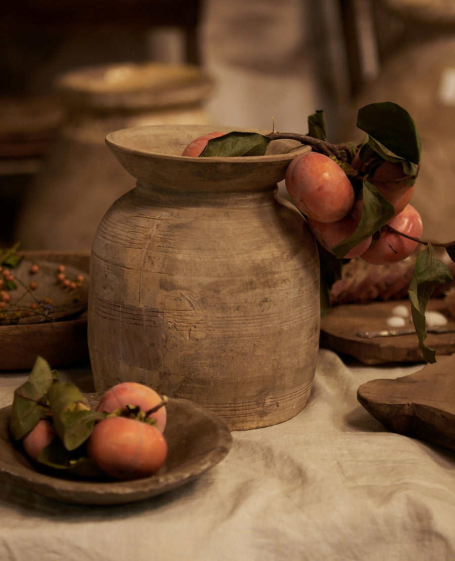 Vintage Teak Vase - Bleached from India made of Wood