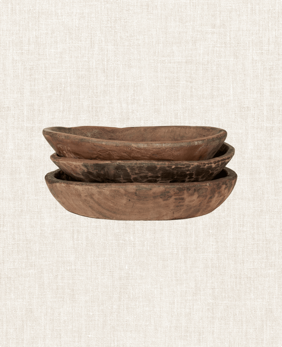 Vintage Wood Bowl - Natural from India made of Wood