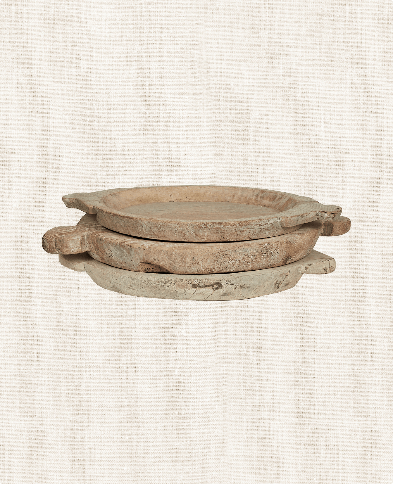 Vintage Parat Tray - Bleached from India made of Wood