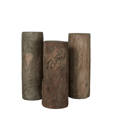 Vintage Wood Pedestal - Round Assorted from India made of Wood