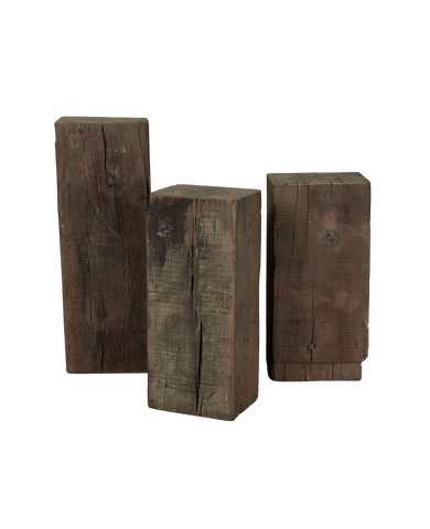 Vintage Wood Pedestal - Rectangle Assorted from India made of Wood