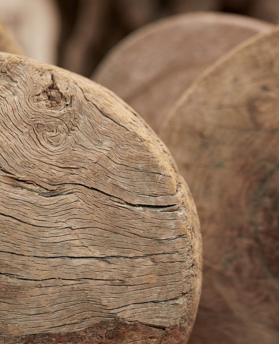 Antique Wood Wheel on Stand from India made of Wood