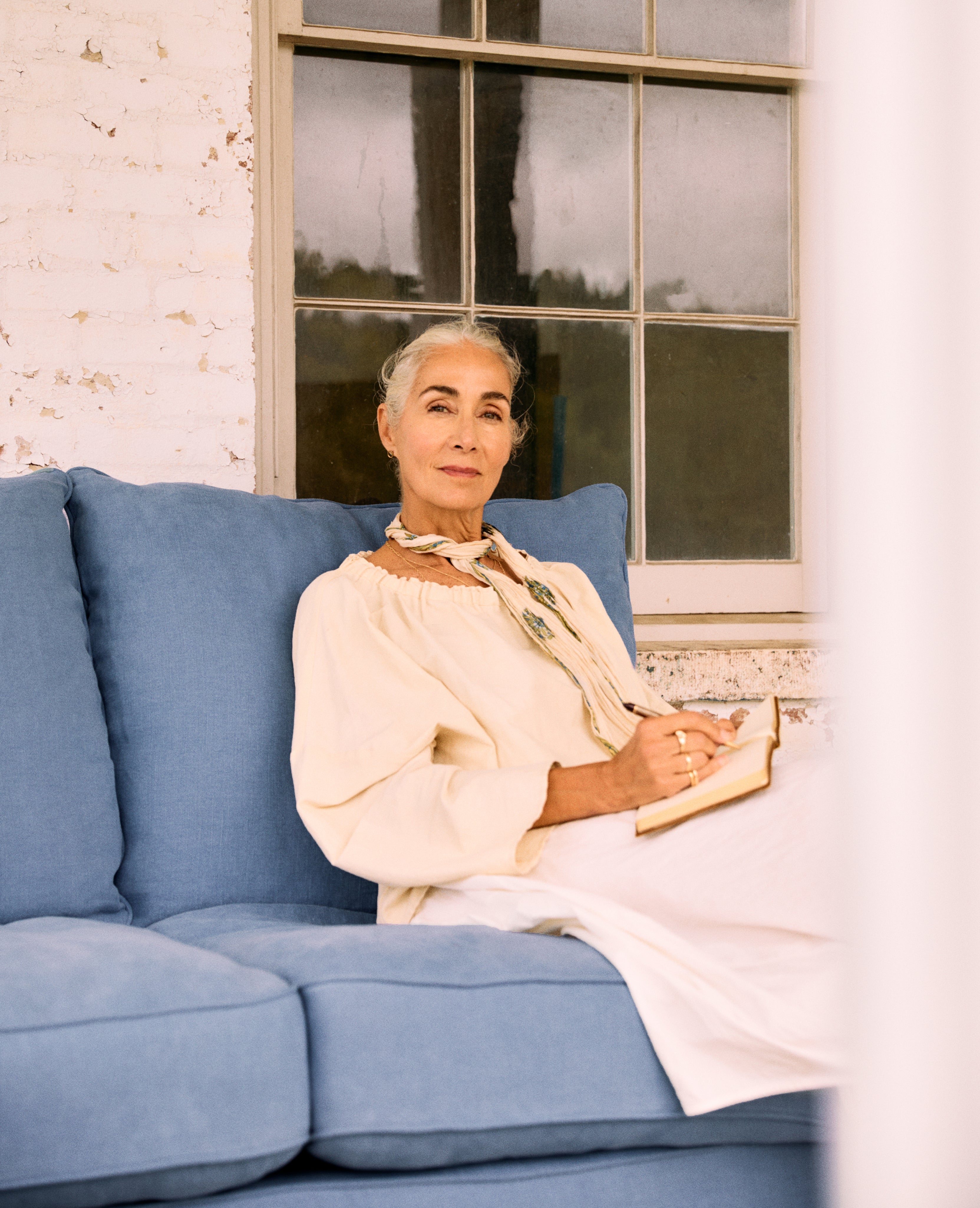Maud Slipcover Sofa - Cornflower