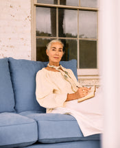 Maud Slipcover Sofa - Cornflower