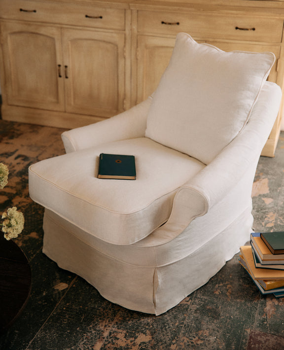 Maud Slipcover Lounge Chair - Ivory